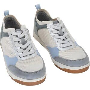 Bzees LifeStride washable platform knit sneakers white blue gum sole women's 8M